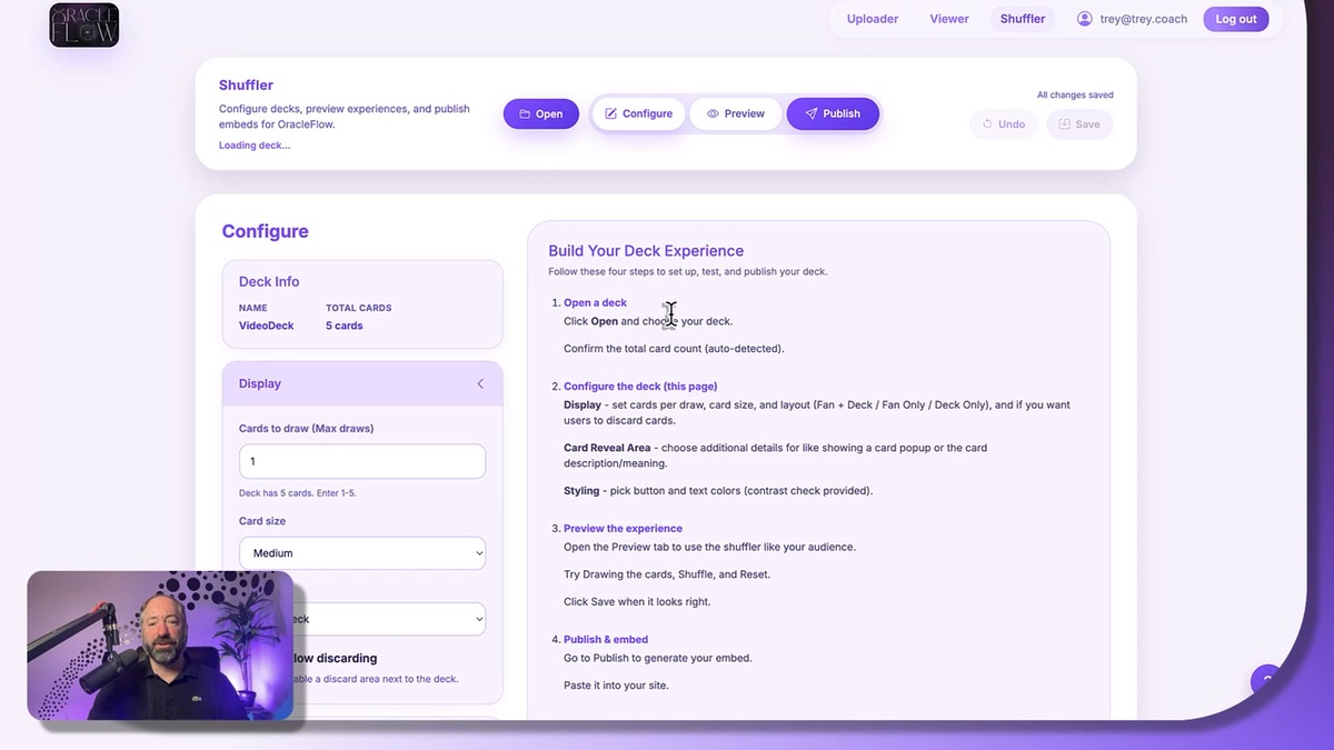 OracleFlow shuffler configuration screen